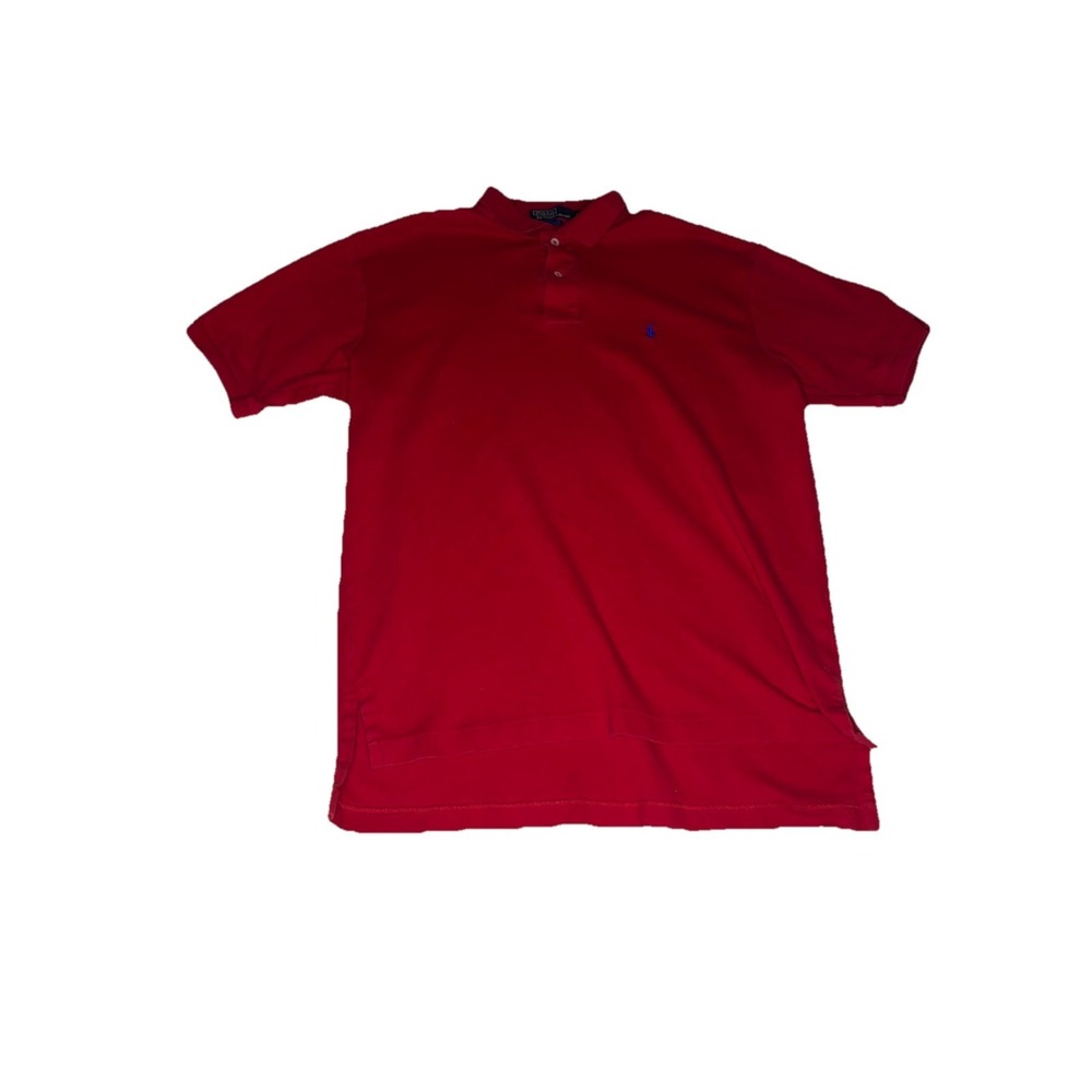 Polo Ralph Lauren Polo Shirt Mens Large Red Excellent Short Sleeve Pique Pony